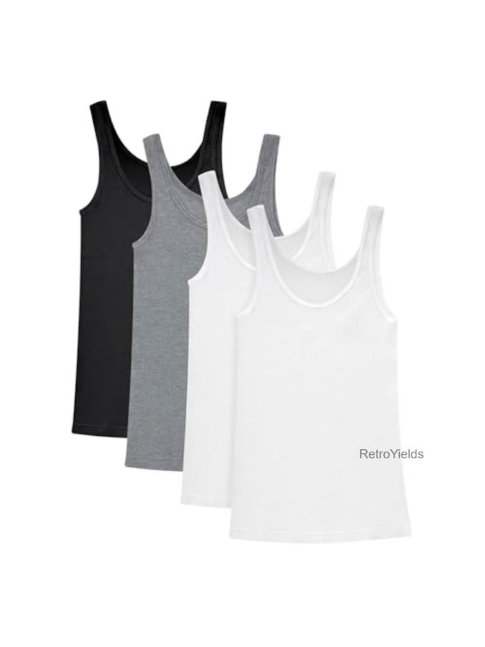 Hanes Women's Ribbed Tank Tops 4-Pack Cotton Soft Scoop Neck Sleeveless